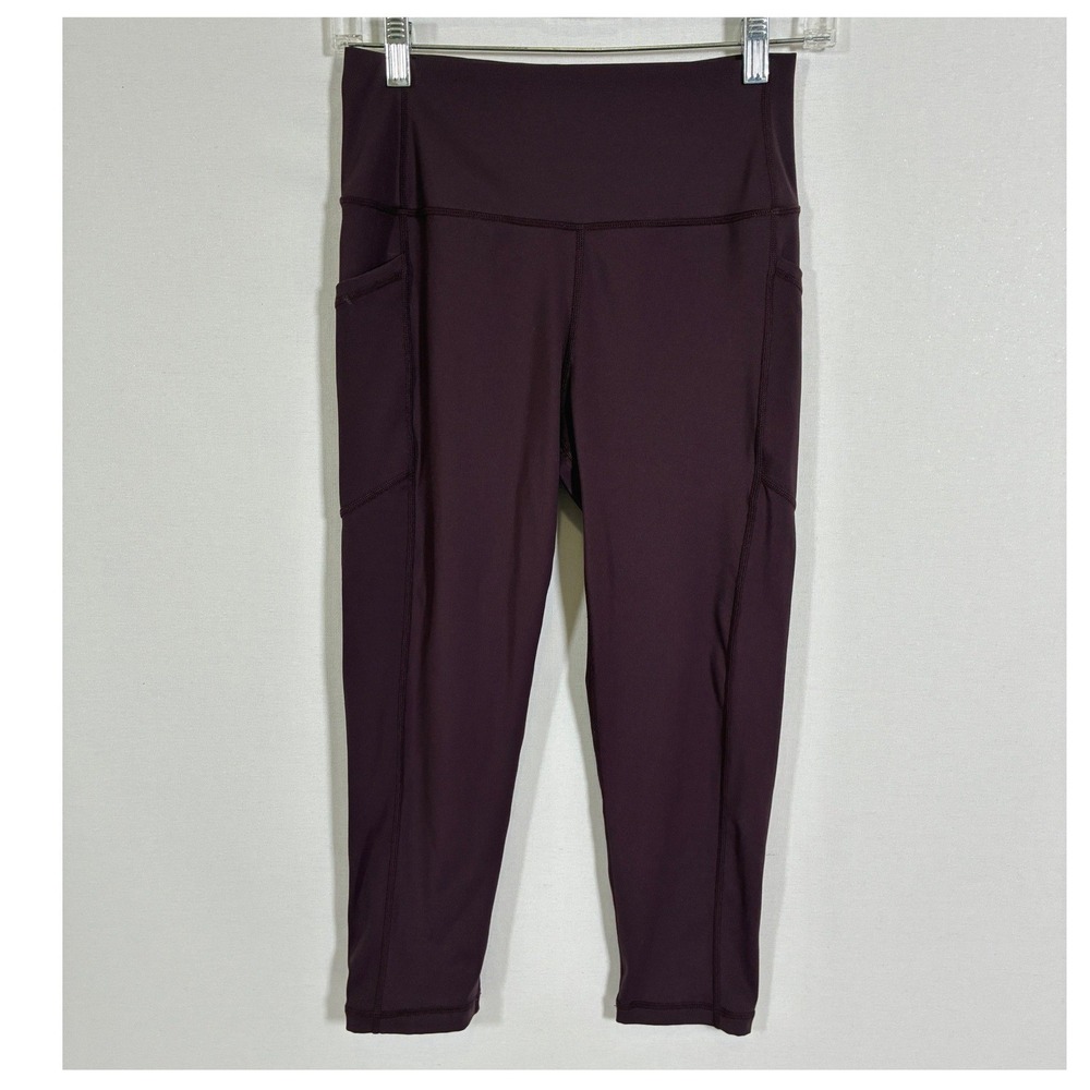 ZYIA Active Womens 8-10 Plum Purple High Rise Pocket Capri Leggings 20"
